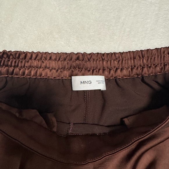 Mango Women’s Satin-Look Brown Slacks - Picture 2 of 5